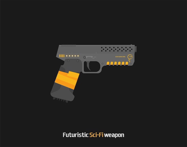 Pistola scifi futurista vetor plano arma arma