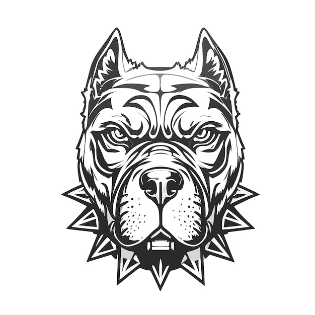 Vetor pitbull design de arte vetorial ilustração logotipo e design de camiseta