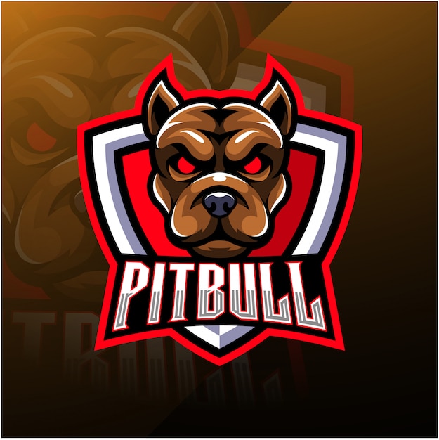 Pitbull head esport mascote logo