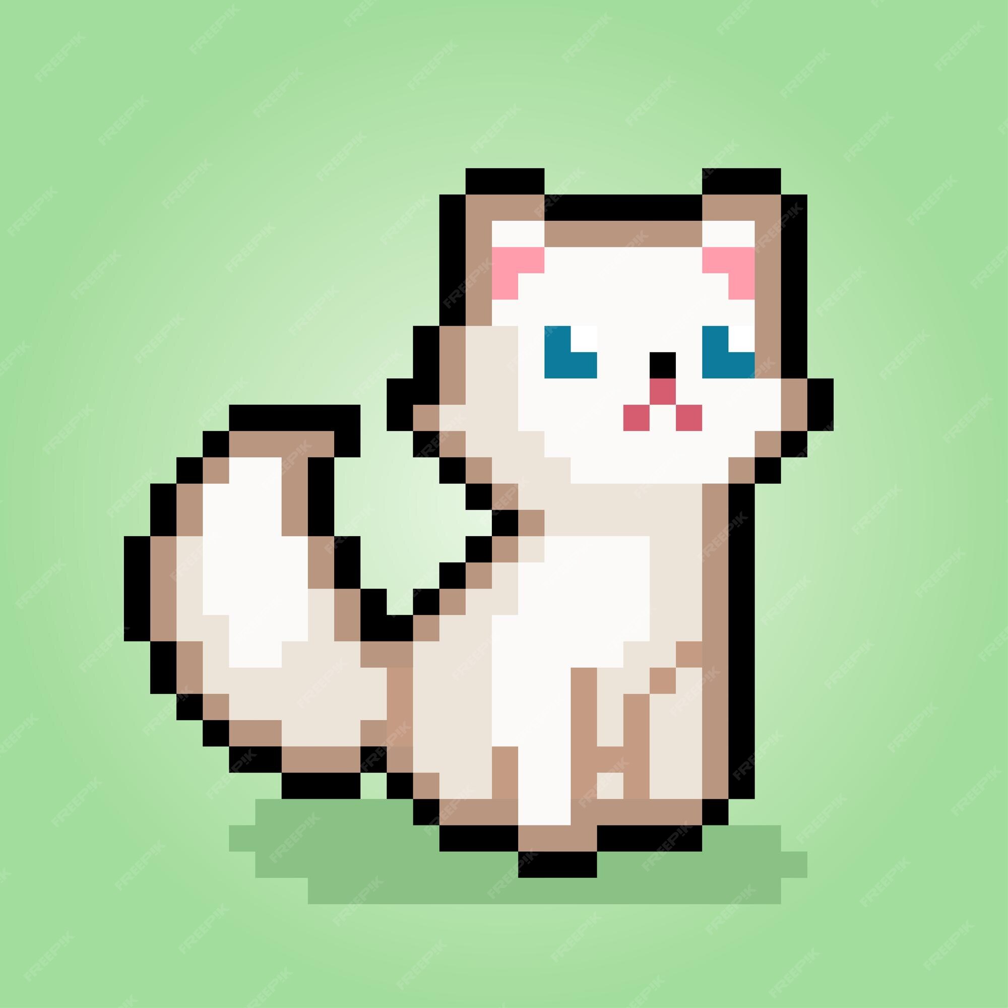 Vetores de Cabeça De Gato Pixel Art Vetor 8 Bit Jogo Personagem Animal  Isolado Em Fundo Branco Gatinho Gatinho Gatinho Animal De Estimação Para  Jogos E Sites Personagem De Jogo De Vídeopc