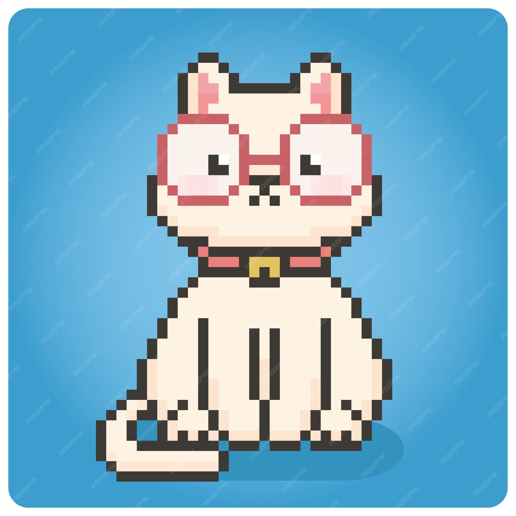 Vetores de Cabeça De Gato Pixel Art Vetor 8 Bit Jogo Personagem Animal  Isolado Em Fundo Branco Gatinho Gatinho Gatinho Animal De Estimação Para  Jogos E Sites Personagem De Jogo De Vídeopc