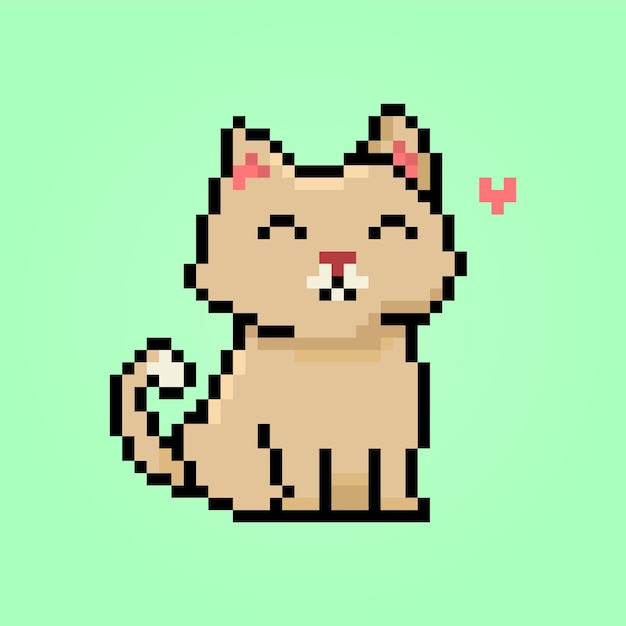 Pixel Arte Bonito Gato Ilustração Detalhada Isolado Vetor imagem vetorial  de andegraund548© 227701490