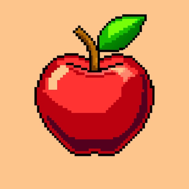 Pixel Art Apple Vector Image Uma representação nítida e suculenta da icônica Maçã Vermelha