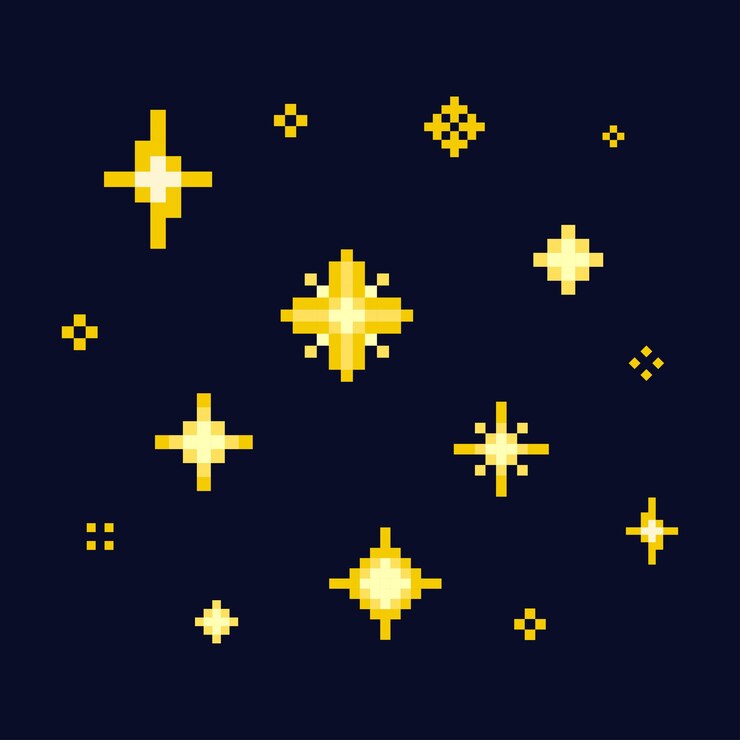Vetor pixel art brilhante de 8 mordidas