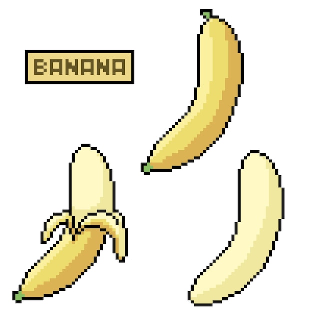 Pixel art casca de banana fresca