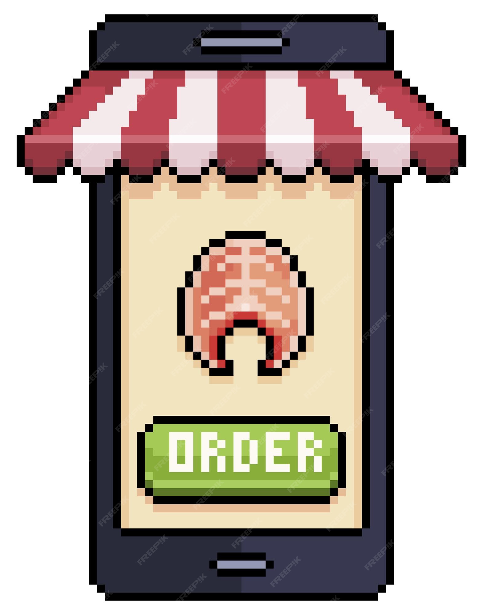 Tigela de pixel art com açaí, ícone de vetor de comida brasileira para jogo  de 8 bits em fundo branco