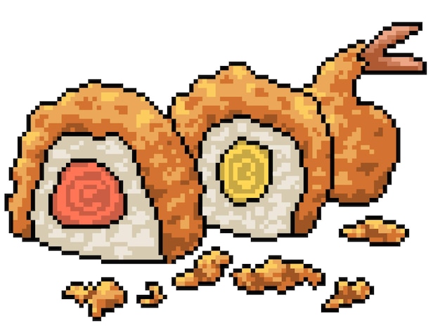 Pixel art de conjunto de sushi japonês