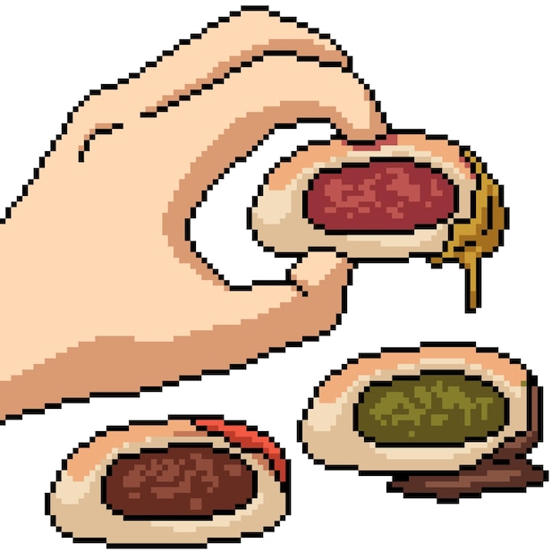 Pixel art de lanche de pão de padaria