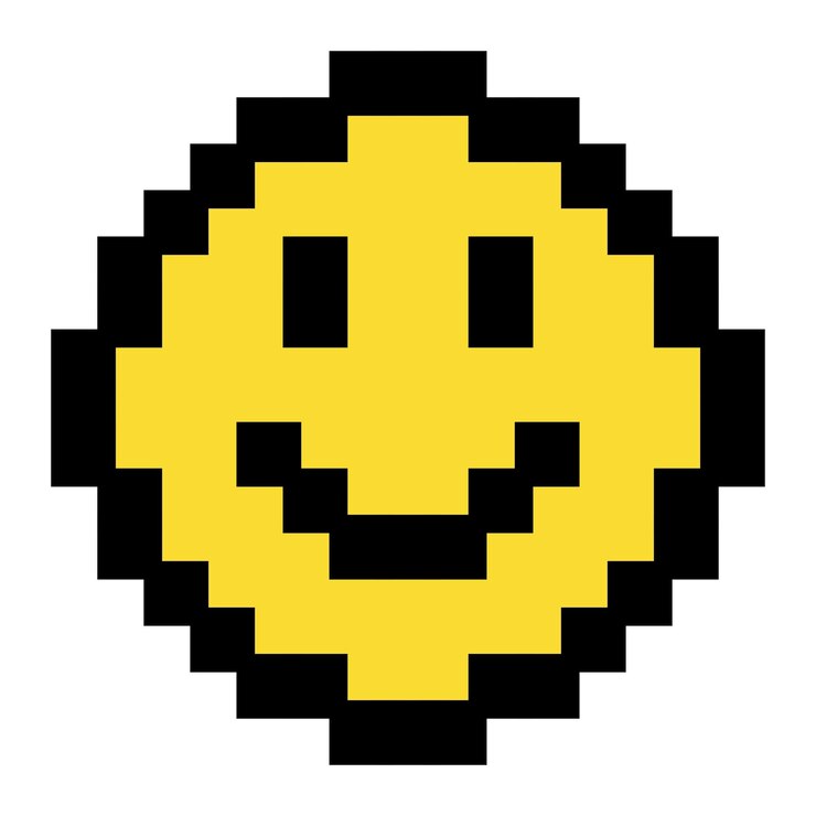 Vetor pixel art emoticon ícone de sorriso emoji de pixel