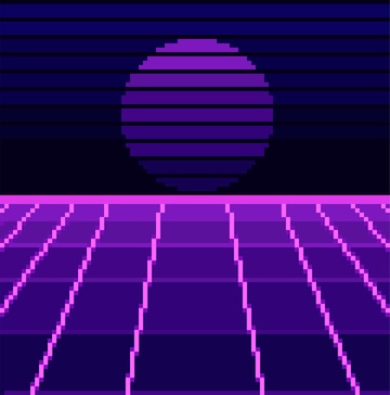 Pixel Art 80s Pôr Do Sol 8 Bits Energia Solar E Estilo Retrowave