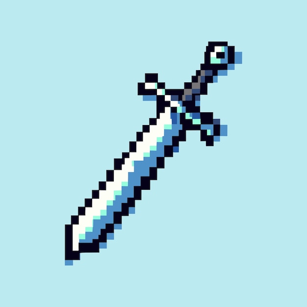 Pixel blade quest vintage sword em estilo retrô digital