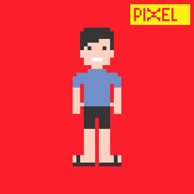 Pixel character vector design gráfico de arte ilustração