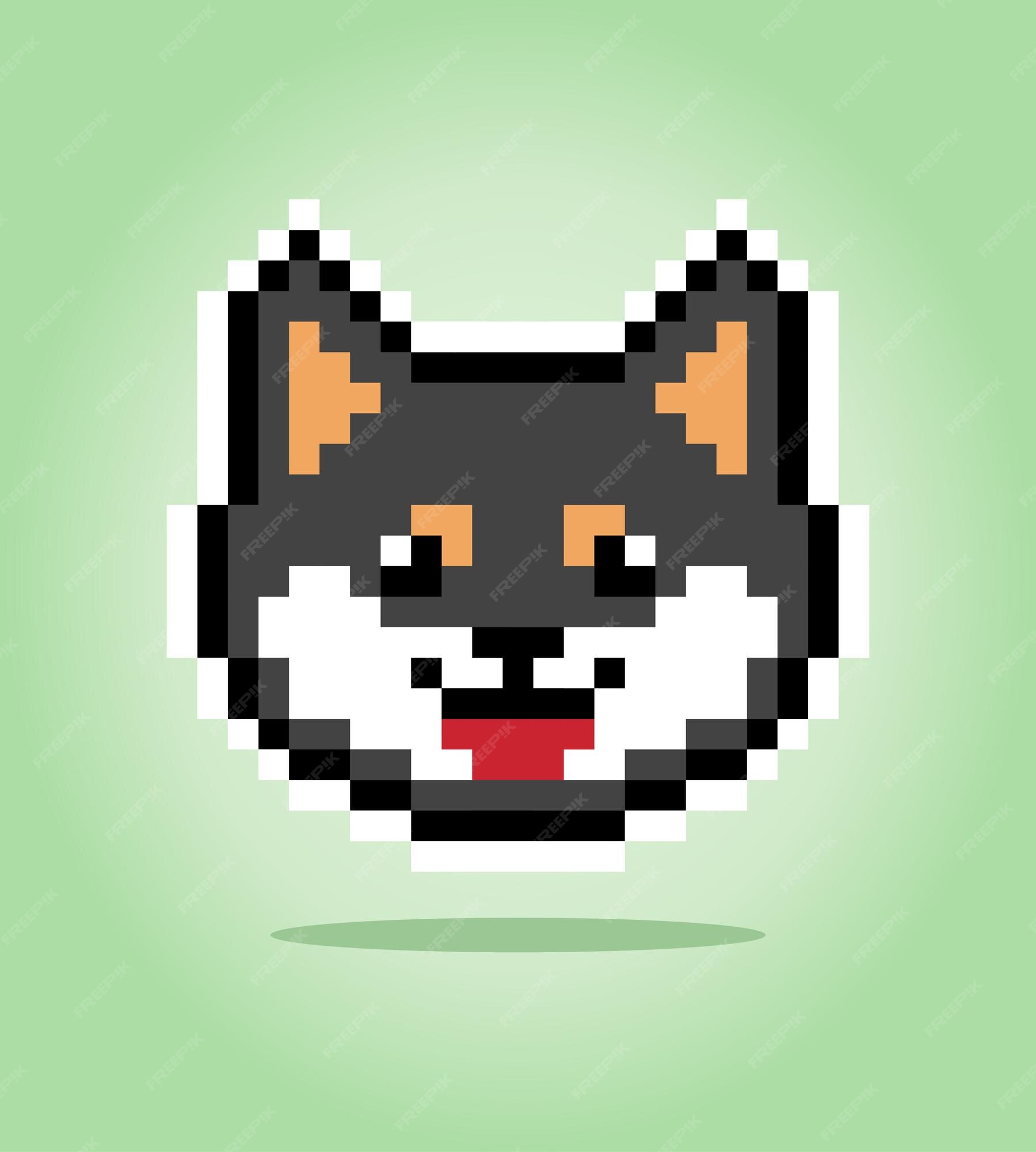 Pixel 8 bits gato preto animais para ativos de jogo em ilustração vetorial