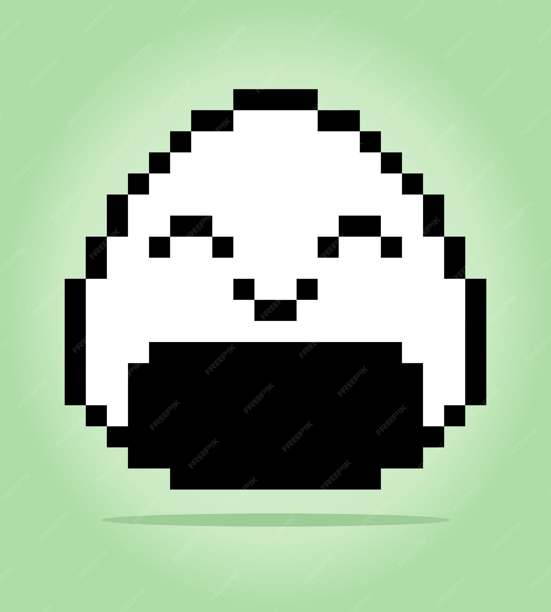 Pixel de 8 bits de comida japonesa onigiri para ativos de jogos em  ilustrações vetoriais