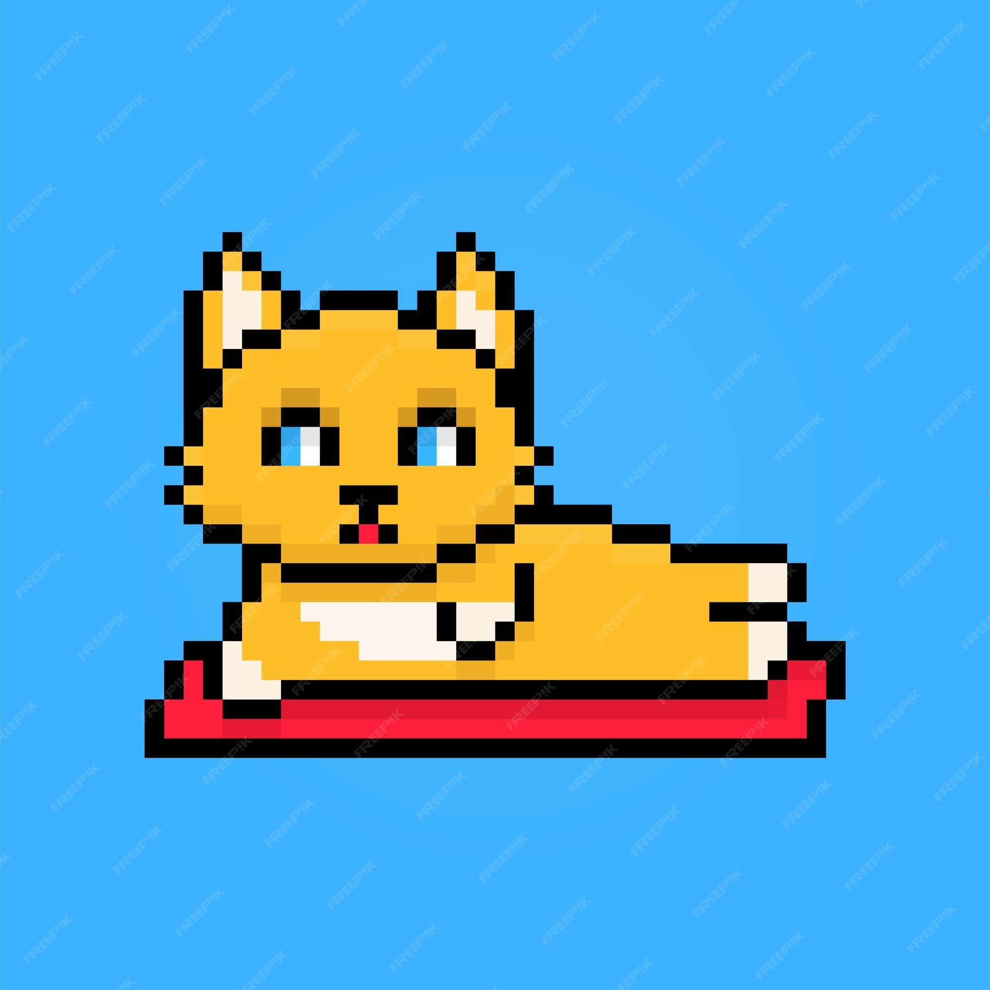 Pixel fofo gatinho laranja gato de estimação