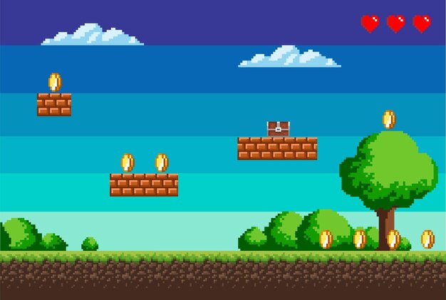 Arte De Super Mario Bros 3 Ilustração Vetorial De Design De Pixel