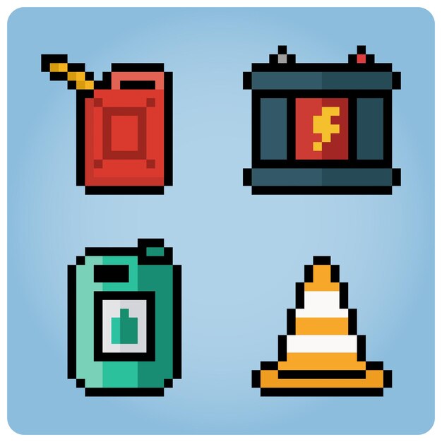 Robô de pixel de 8 bits em ilustrações vetoriais para ativos de jogos.  11713435 Vetor no Vecteezy