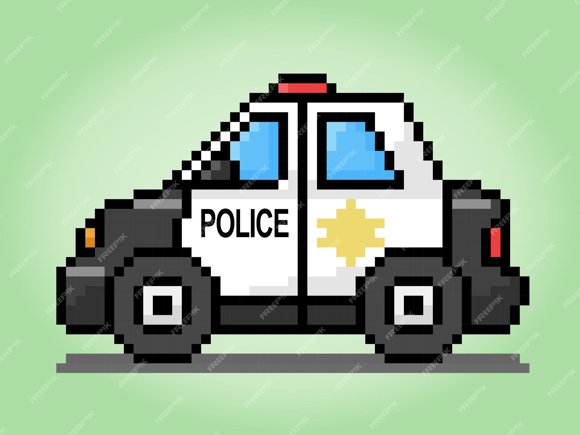 Pixels de carros de polícia de 8 bits para ativos de jogos e