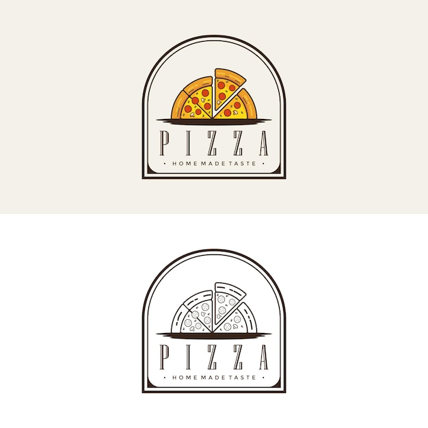 Pizza café logotipo pizza ícone pizza ilustração vetor gráfico emblema