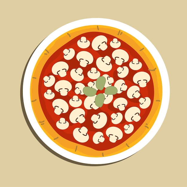 Pizza capricciosa grelhada do menu de pizza italiana para ilustração vetorial de pizza