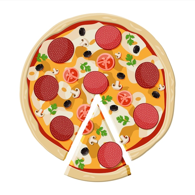 Pizza com calabresa Fast food tradicional