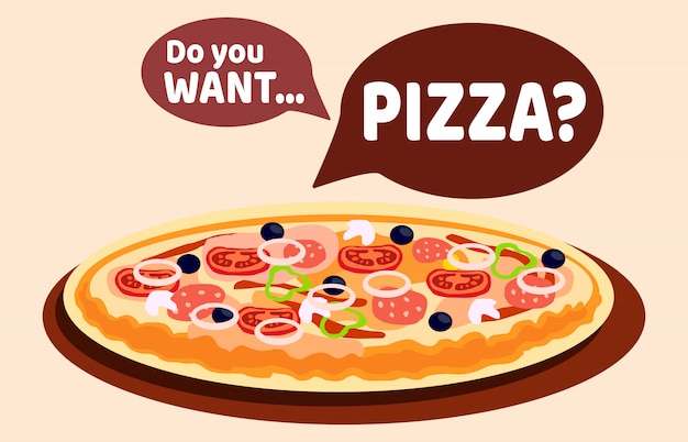 Pizza com diferentes sabores vector banner web