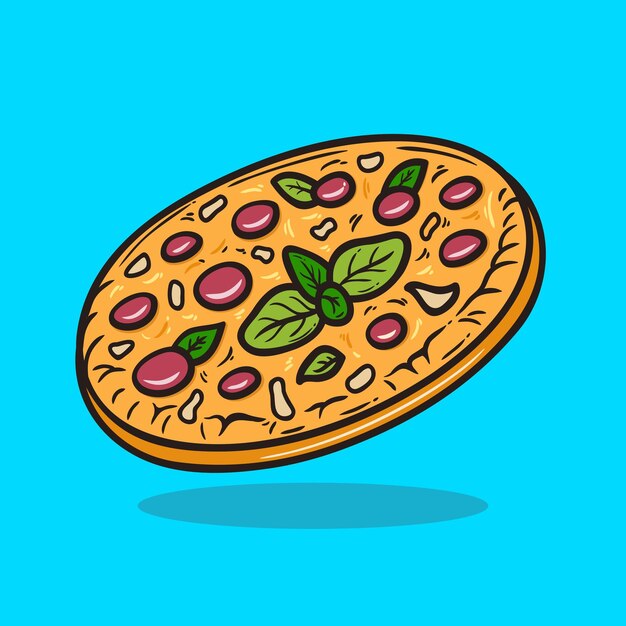 Pizza completa ilustração vetorial plana