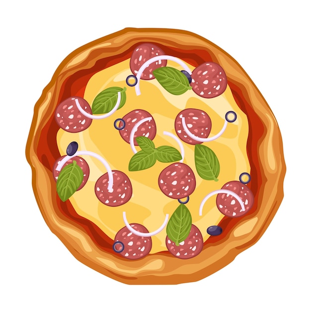 Vetor pizza de papel suculenta quente, ilustração vetorial isolada.