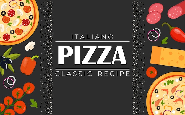 Pizza Flyer Design Template Cozinhar cafés e restaurantes comida de cardápio pedir junk food