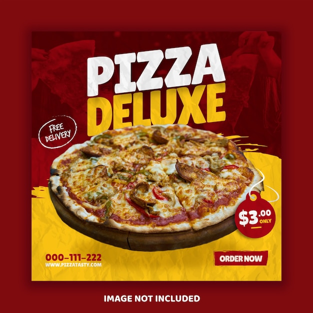 Pizza food menu promoção mídia social instagram post banner template