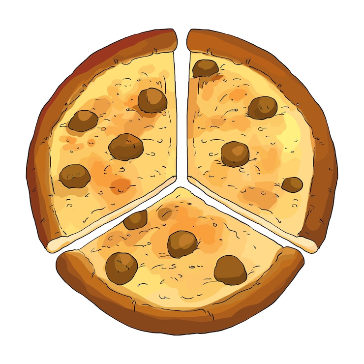 Vetor pizza isolada em fundo branco