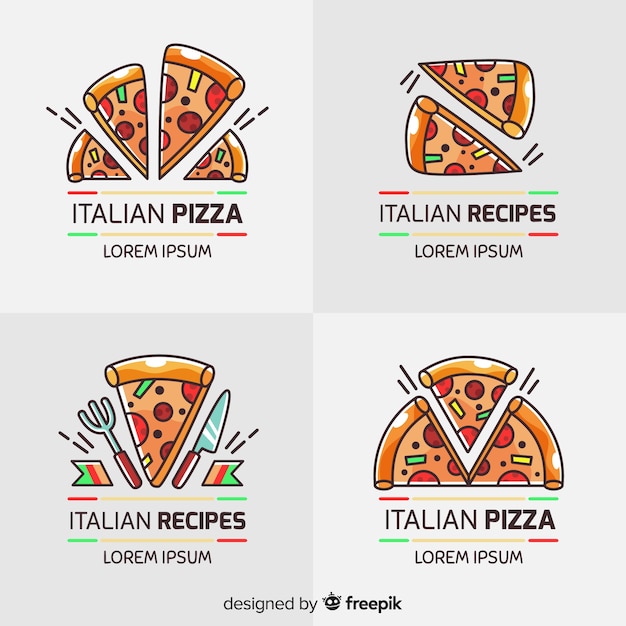 Pizza logotype coleção