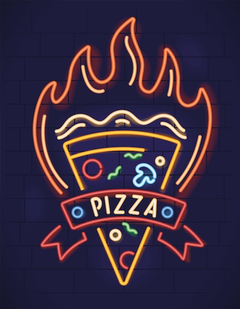 Pizza restaurante estilo neon