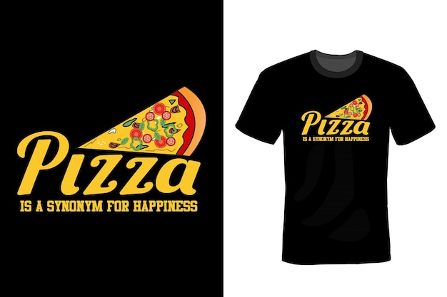 Pizza t shirt design tipografia vintage