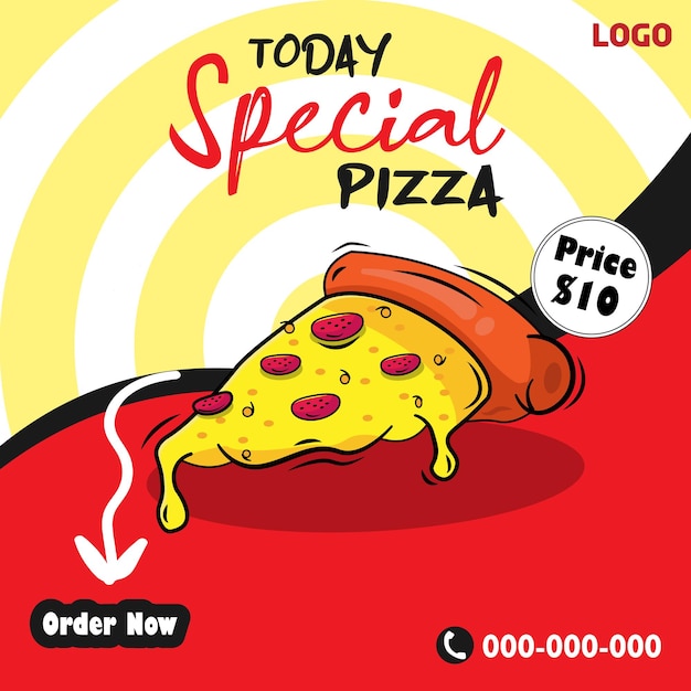 Pizza web banner - mídia social pizza banner - modelo de banner de postagem na web de pizza. cartaz de pizza especial,