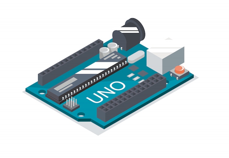 Vetor placa arduino isométrica projetada