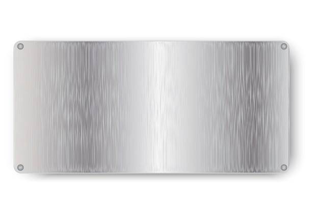 Vetor placa de aço de metal textura de aço inoxidável um pedaço de metal brilhante com rebites superfície cromada imagem vetorial