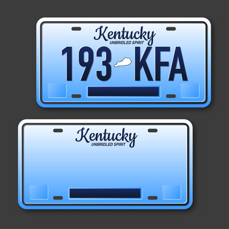 Vetor placa de carro retrô para design de banner estado de kentucky ilustração vetorial isolada conjunto de ícones de negócios