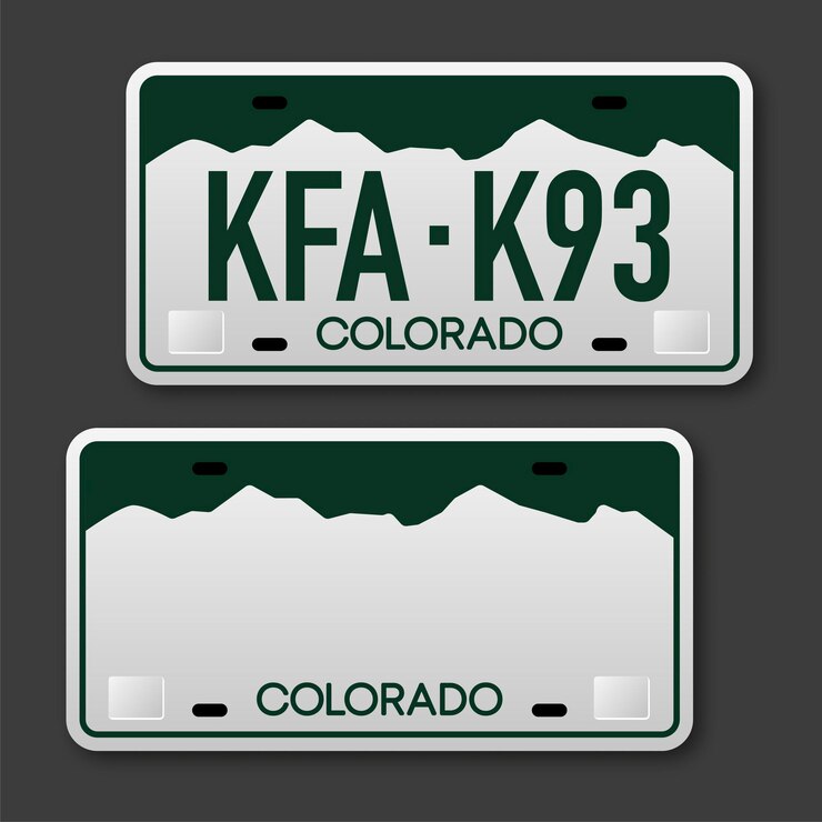 Vetor placa de carro retrô para design de banner estado do colorado ilustração vetorial isolada conjunto de ícones de negócios