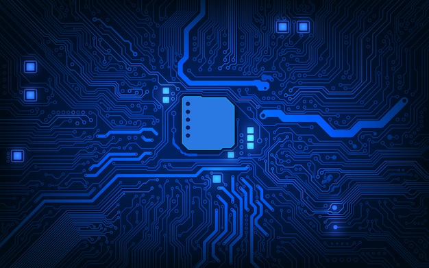 Vetor placa de circuito de fundo do processador de chip de tecnologia abstrata