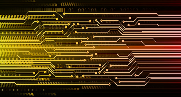 Placa de circuito laranja cyber tecnologia do futuro