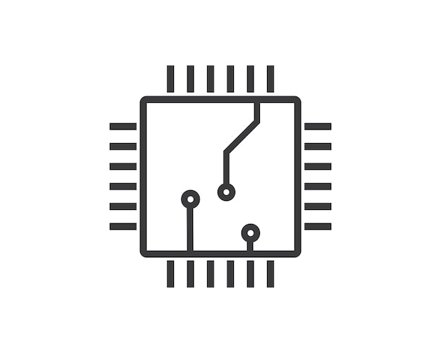 Placa de circuito linecpuchip ícone ilustração vetorial design