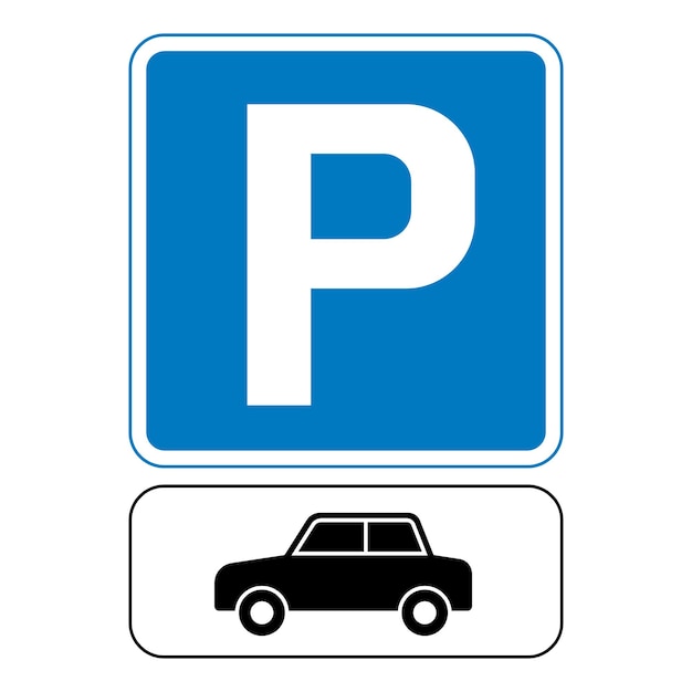 Placa de estacionamento quadrada