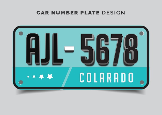 Vetor placa de matrícula de automóvel placa de matriculação de automóvel desenho tamanho padrão