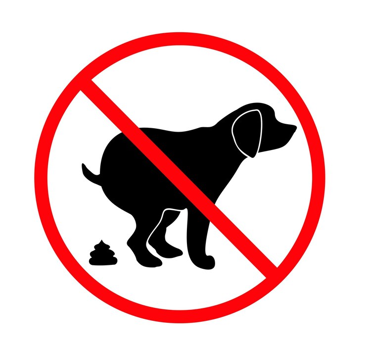 Vetor placa de proibição de cocô de cachorro não é permitido cagar placa circular informativa para donos de cães proibido cocô