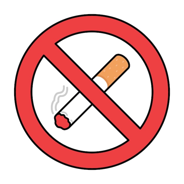 Placa de proibição de fumar no fundo branco