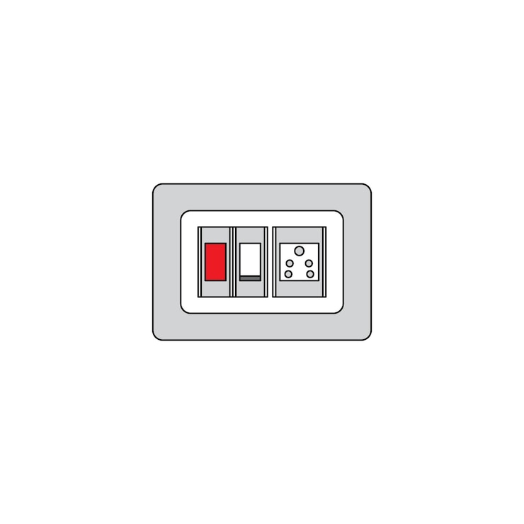 Vetor placa elétrica com 1 interruptor e 1 soquete design plano