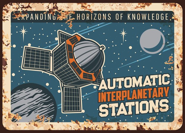 Placa enferrujada automática da estação espacial de satélite