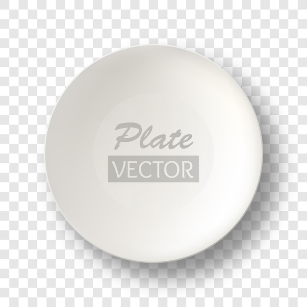 Placa isolada em transparente. Prato de comida realista.