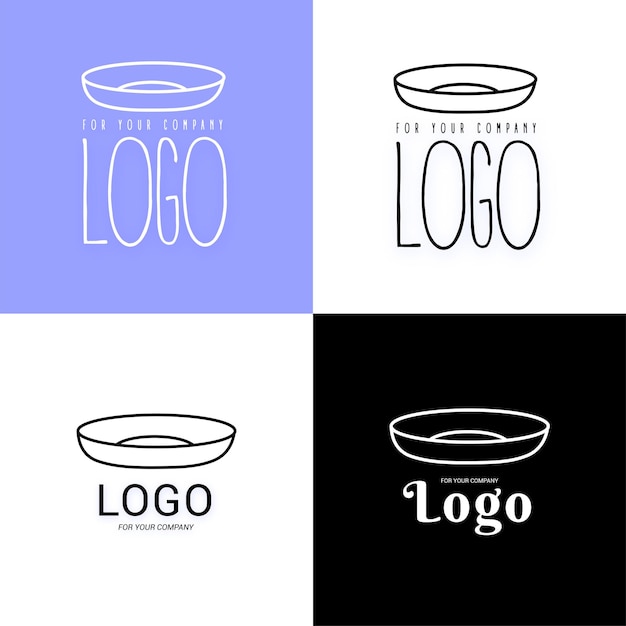 Placa logotipo talheres logotipo placas ícone para web design ou empresa ilustração vetorial isolada eps